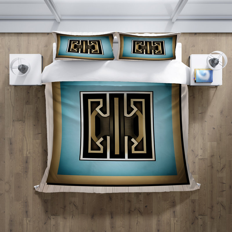 Polyester Abstract Duvet Cover, Queen Duvet Cover + 2 Queen Shams