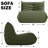 Fireside Chair With Lazy Floor Sofa Couch, Corner Bean Bag Chair, Tatami Sofa, Corner Chair Sofa (1*Loveseat+2*Chairs)-778776167