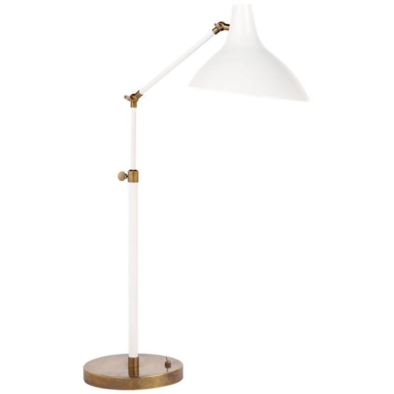 AERIN Charlton Table Lamp, Plaster White/Brown, Plaster White