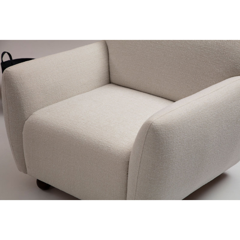 Fauteuil en polyester l 33,86 po Grunlien, Polyester blanc