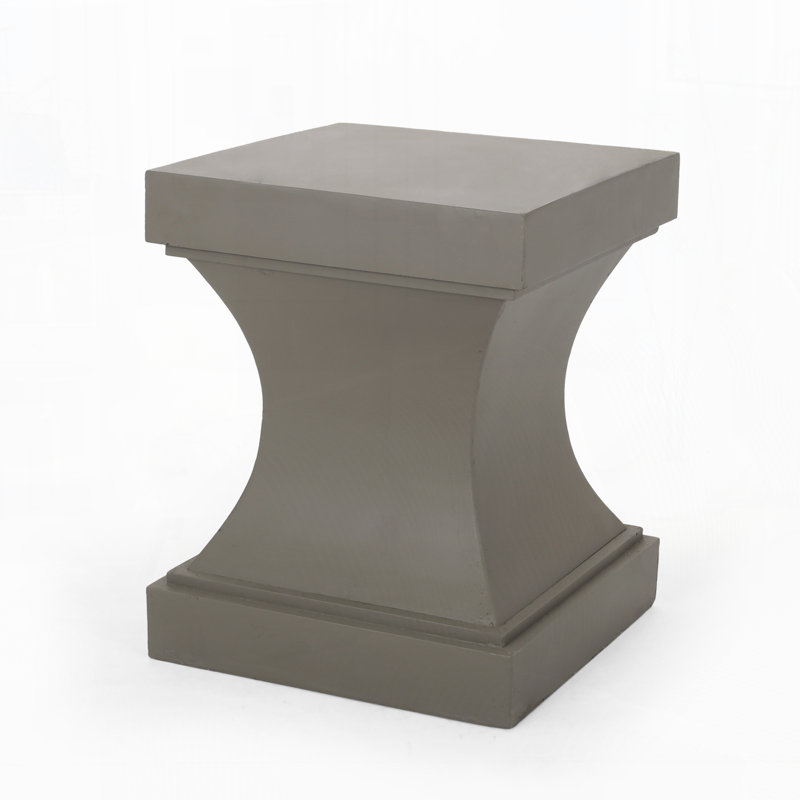 Outdoor Side Table, Light Gray