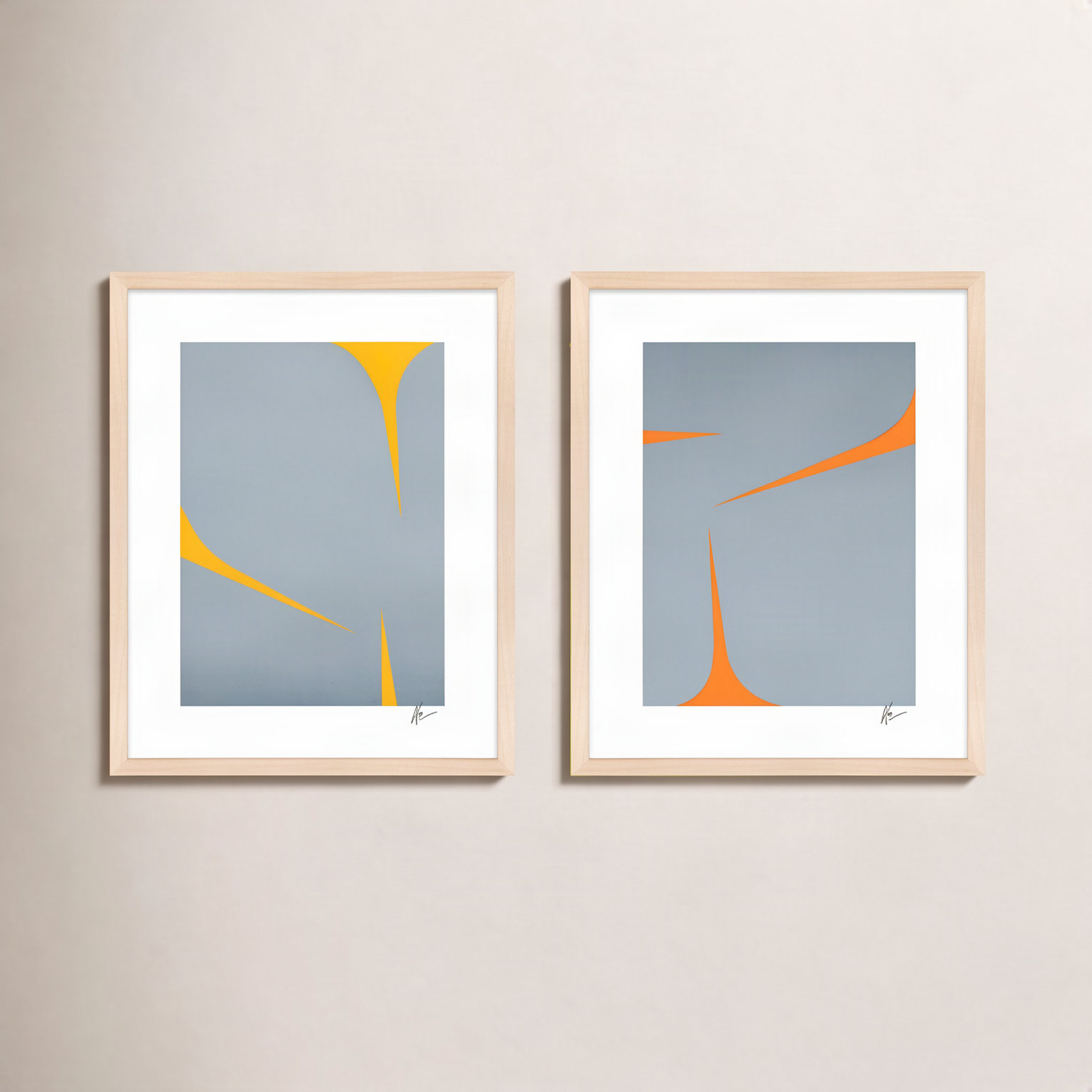 Clouds. Set Of 2 by Lee Lessem, 30" W x 38" H, Beige