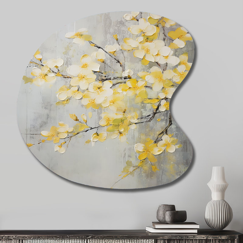 Lury - art mural asymétrique en forme de fleur de pommier, H 27 po x l 27 po