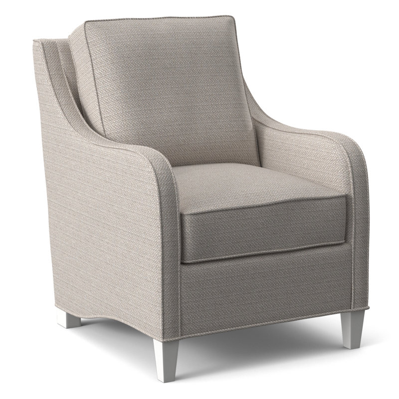 Koko Upholstered Armchair, White Textured Performance; 0865-91, Frost White Finish
