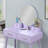 Contemporary Wood Vanity And Stool Set With Round Mirror And Tapered Legs, Perfect For Modern And Minimalist Decor-188517196