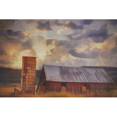 Barn Landscap Sunrise - Wrapped Canvas Art Prints