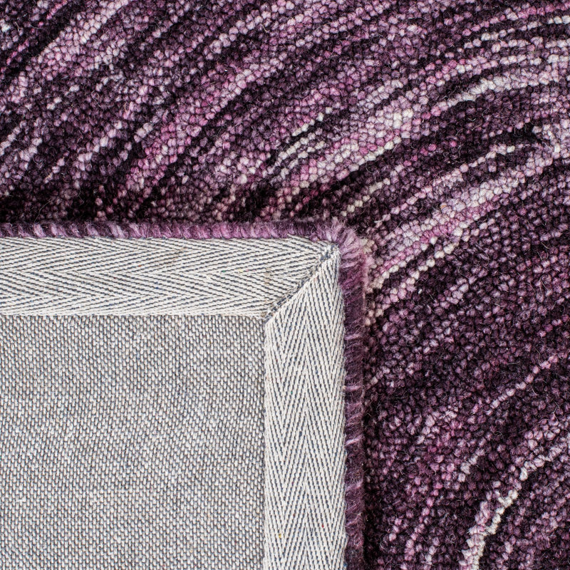 Purple Hand-Tufted Wool Ikat Area Rug 5' x 8'