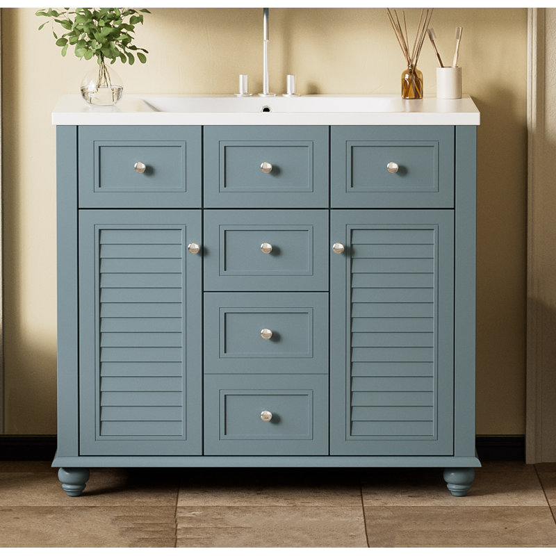 Armoire de salle de bain moderne avec lavabo en résine