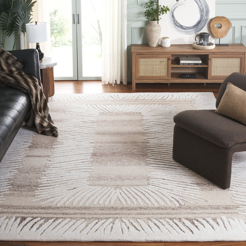 Tapis ivoire / brun Ebony 814, Rectangle 8 pi x 10 pi