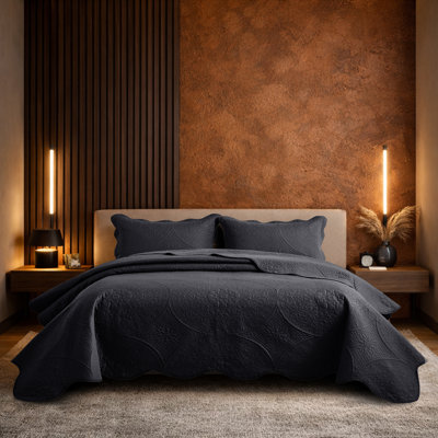 Ensemble de couvre-lit matelassé à motif floral Oxford