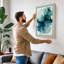 Teal Depths Abstract - Wrapped Canvas-247746948-247746958
