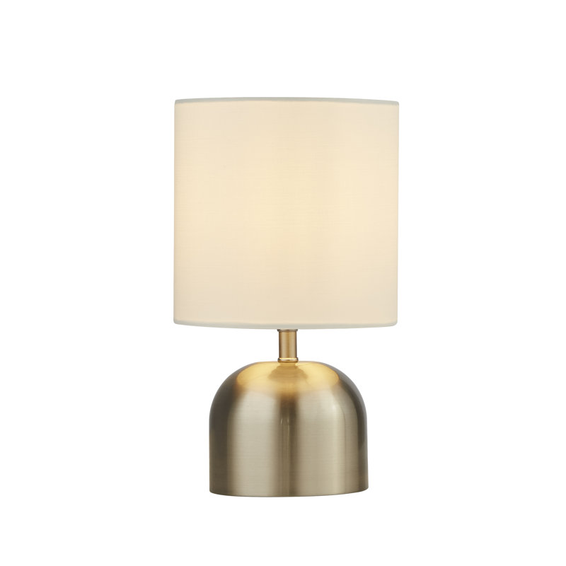 Boyce Metal Table Lamp, Satin Silver, White