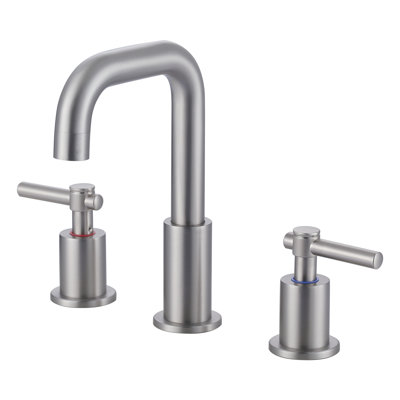 8 In. Widespread Double Handle Bathroom Faucet With Pop-Up Drain Kit Included And Supply Lines