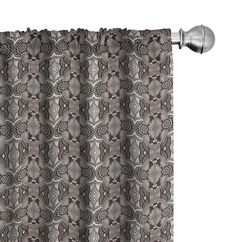 Geometric Semi-Sheer Rod Pocket Curtain Panels, 28" W x 84" L