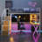 Twin Metal Loft Bed with LED, Built-in Workstation, Wardrobe & Storage Staircase-2095812320