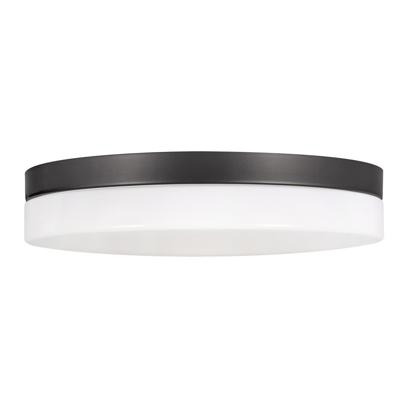 LED Flush Mount, Black, 3" H x 19" W x 19" D