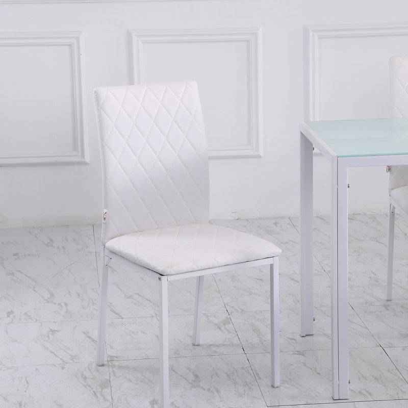 Chaise d'appoint rembourrée Adlea, Blanc