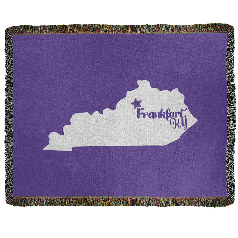 Jeté en coton tissé frankfort kentucky, l 37 po x L 52 po, Mauve