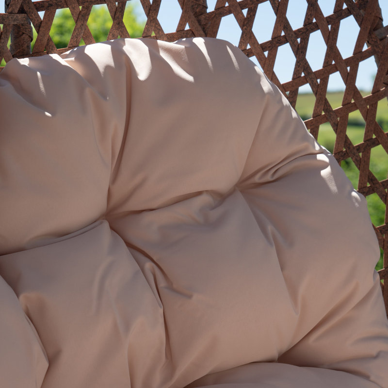 Alston Double Garden Hanging Egg Chair, Cream, Brown