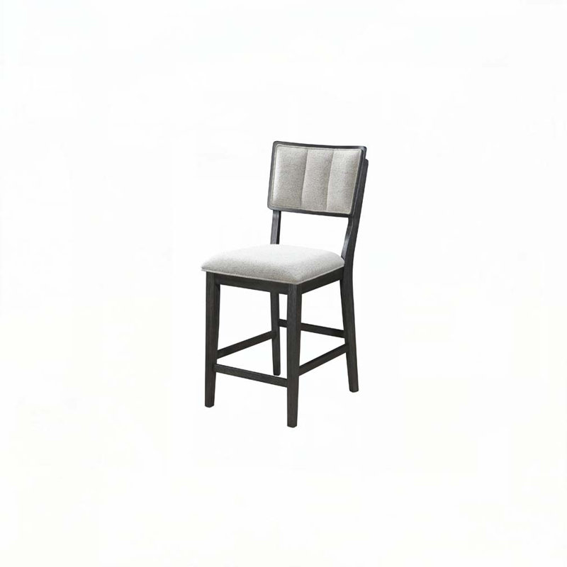 2pc Black/light Grey Counter Height Chair