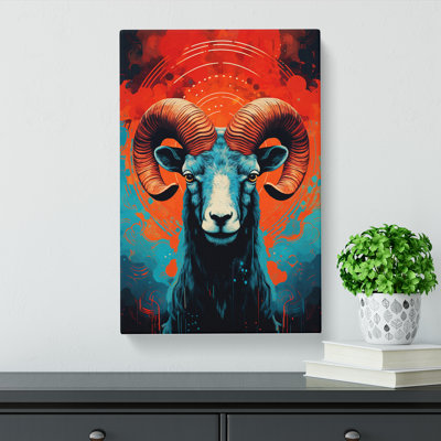 Aries Zodiac Colour Field - Wrapped Canvas