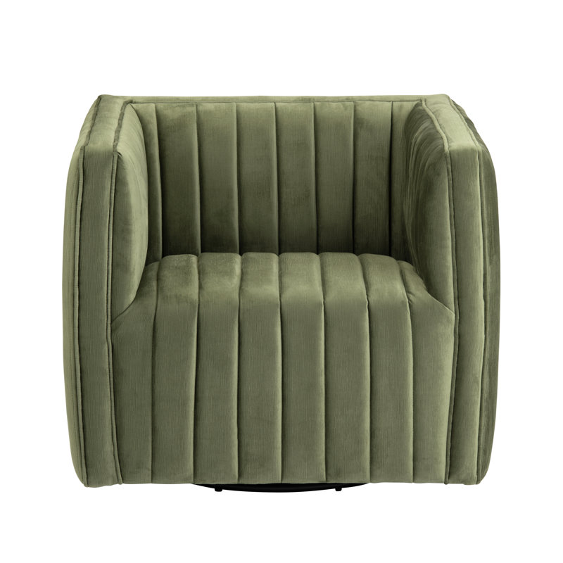 Upholstered Accent Chair, Green Polyester