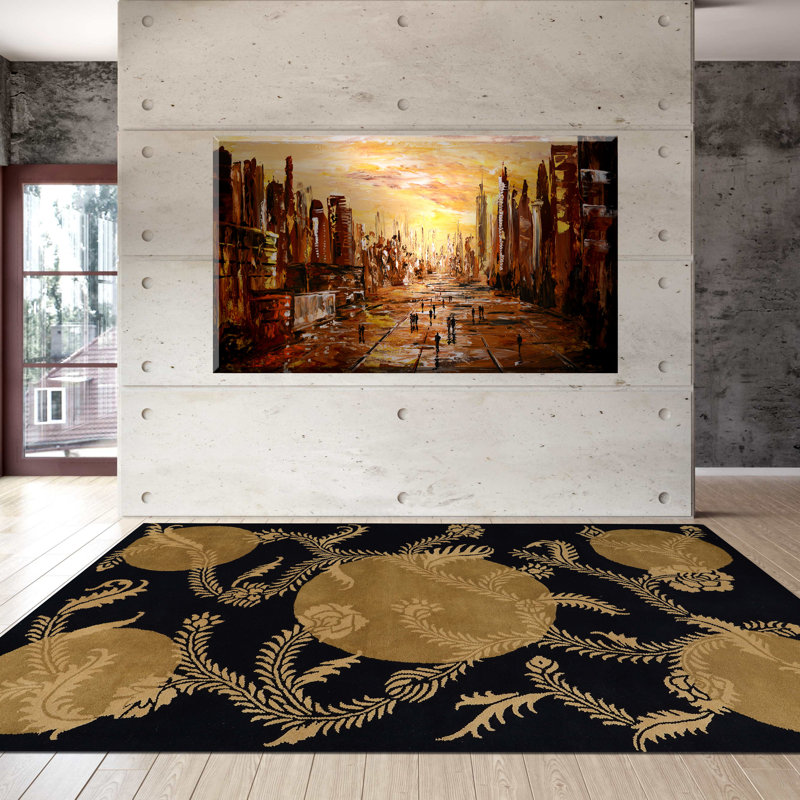 Corbridge Wool Floral Indoor Rug, Rectangle 4' x 6'