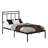 Black Twin Bed Frame With Horizontal Slat Headboard Stylish Design, Robust Support, Quick Setup Platform In Space, Complementary Bedding,