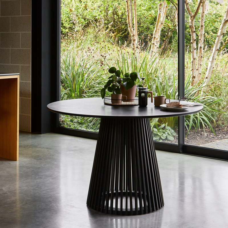 Hopley Round Dining Table, Black