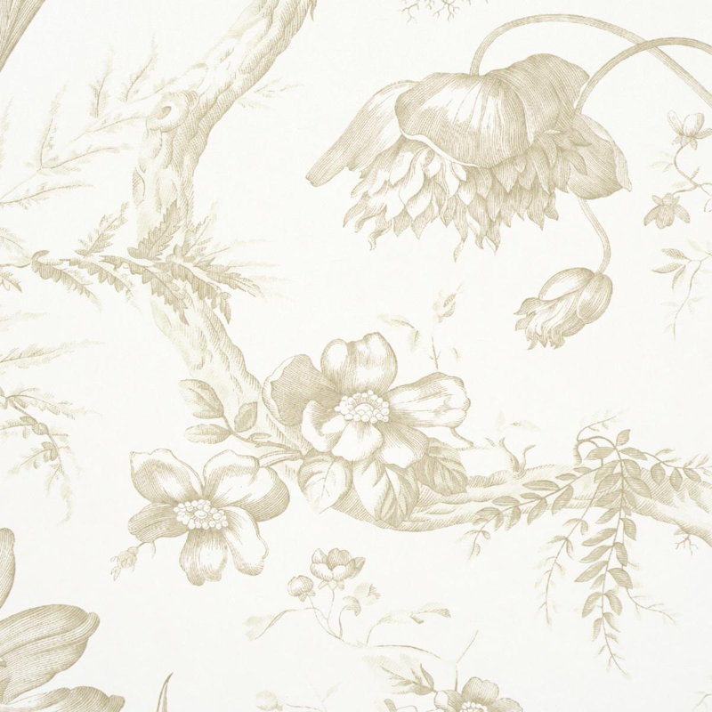 Toile De Fleurs Wallpaper, Birch