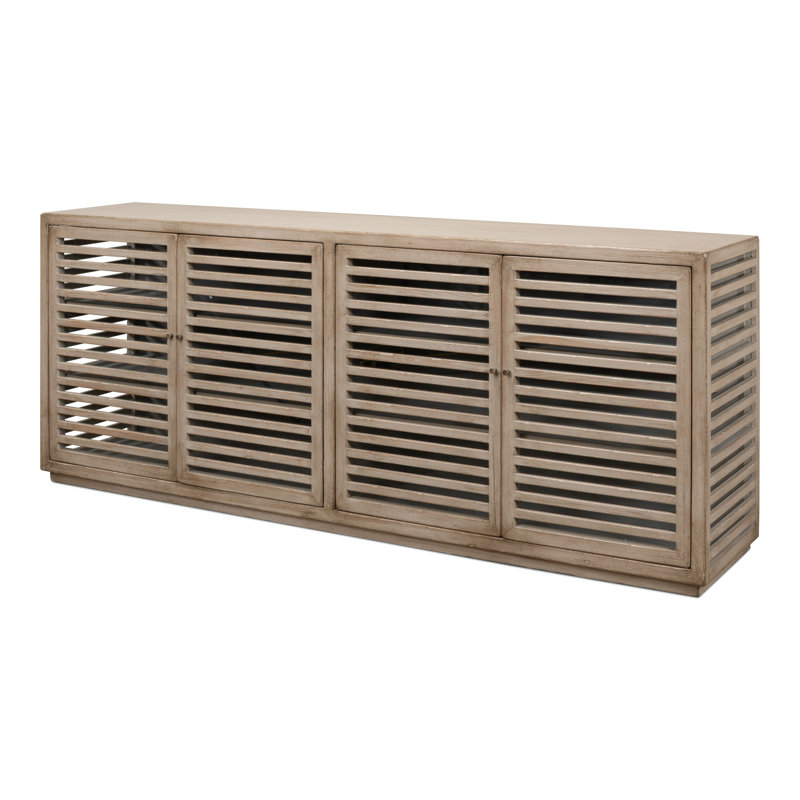 Buffet en bois de pin 92 po St. Nevis, gris