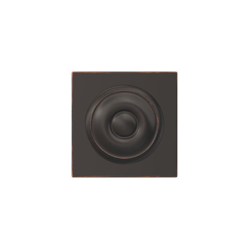 Georgian Non-Turning Knob with Collins Trim, Aged Bronze