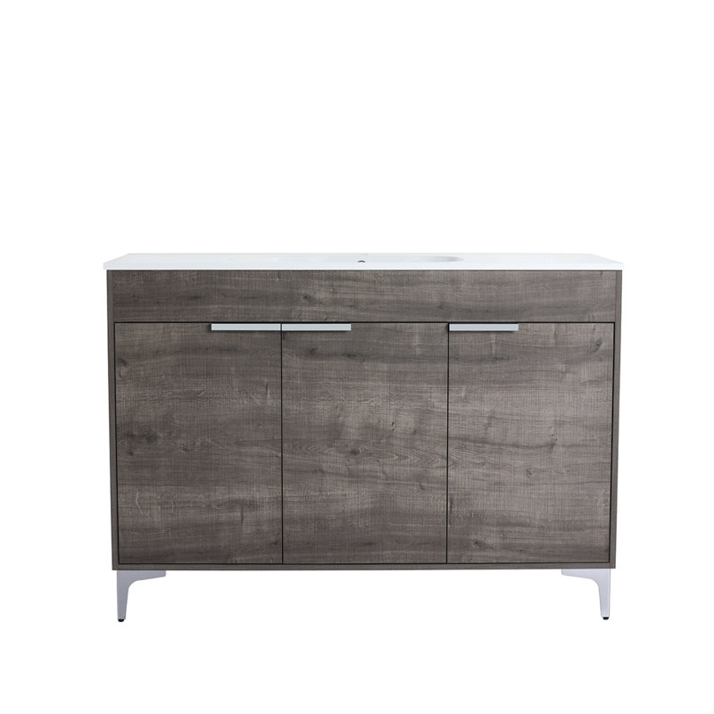 Tatyania 47.79'' Single Bathroom Vanity with Resin Top