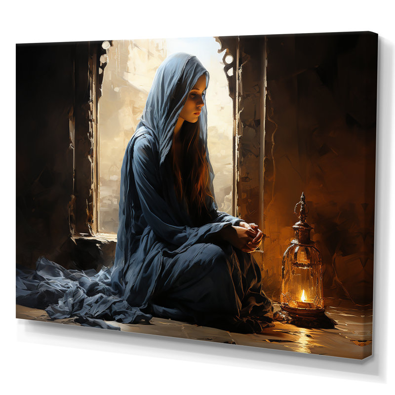 Prière de l'Islam «Salah» sur toile, H 16 po x l 32 po x P 1 po, Toile tendue