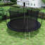 Trampoline (coussin de couleur double face), trampoline pour enfants et adultes avec filet et échelle, poteau de clôture incurvé