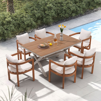 6 - Person Rectangular Outdoor Dining Set With Cushions