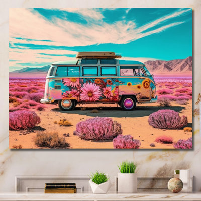 «Vintage Van Roadside Stories III», reproduction d'art sur toile rétro
