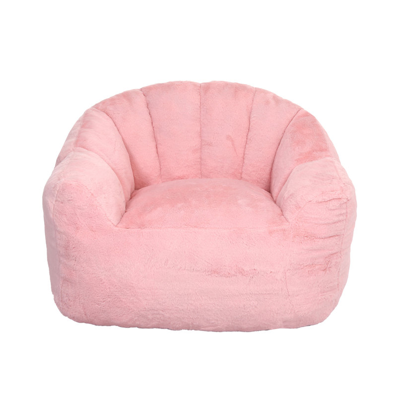 Bean Bag Chair, Pink Faux Fur