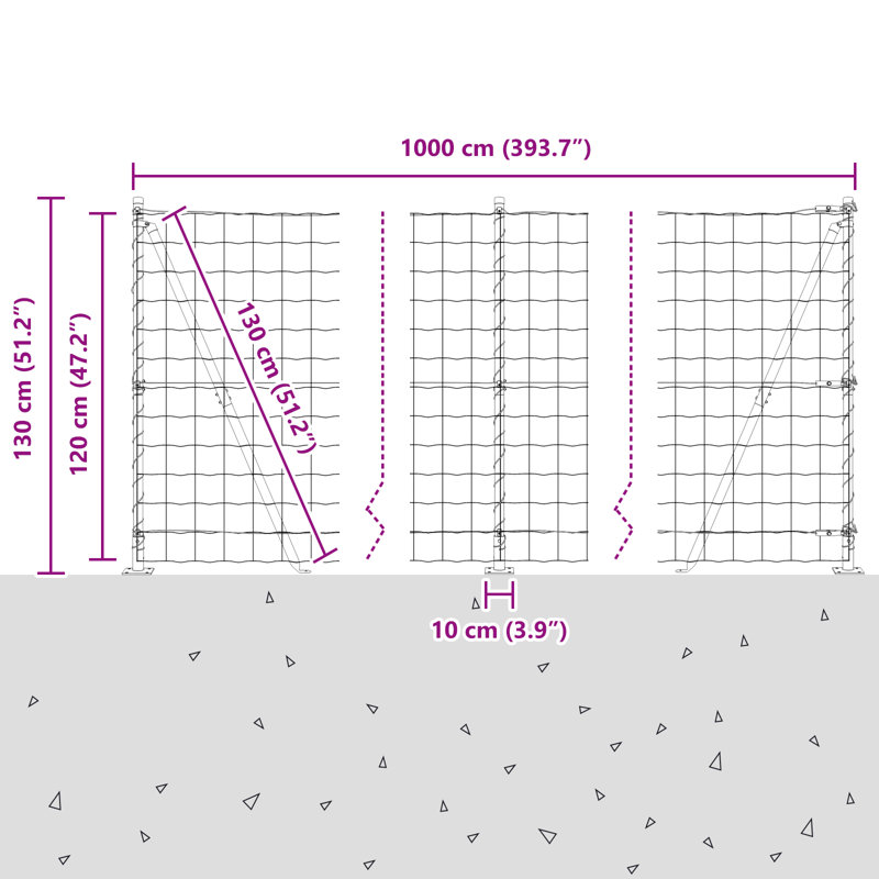 Border Fencing, Green, 120 x 1000 x 0.2 cm