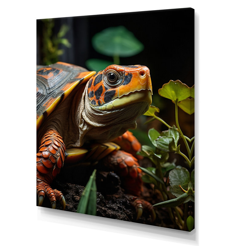 Gros plan sur une tortue vibrante, H 20 po x l 12 po x P 1 po, Toile tendue