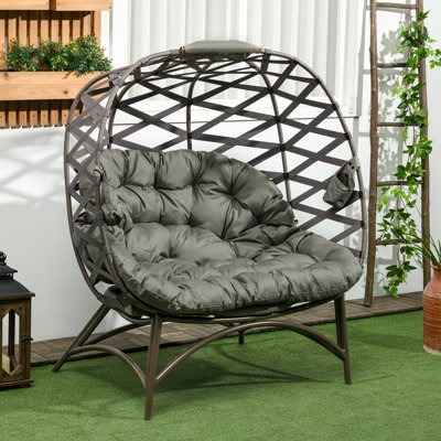 Trapeza Double Egg Chair with Stand