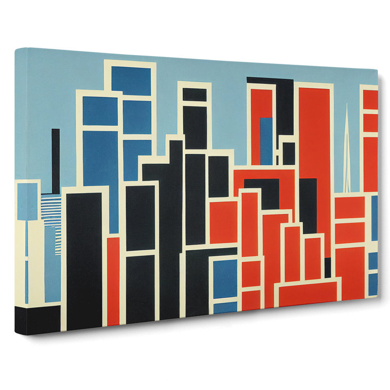 Bauhaus Architecture Skyline Abstract - Wrapped Canvas, 50cm H x 76cm W x 3cm D