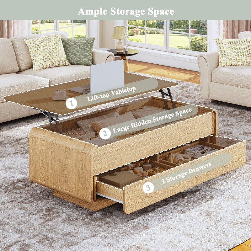 Vanity Desk with Lift-Top Coffee Table