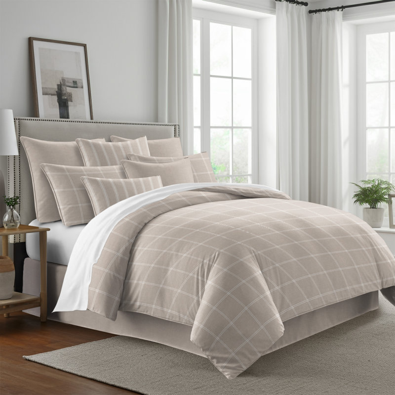 Ensemble d'édredon en coton naturel 8 pièces Shay, Édredon simple + 7 pièces supplémentaires