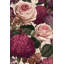 Papier peint floral rétro avec roses et hortensias