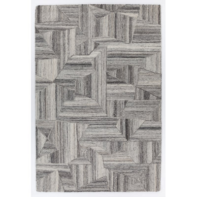 Tapis gris en laine Kesha Performance