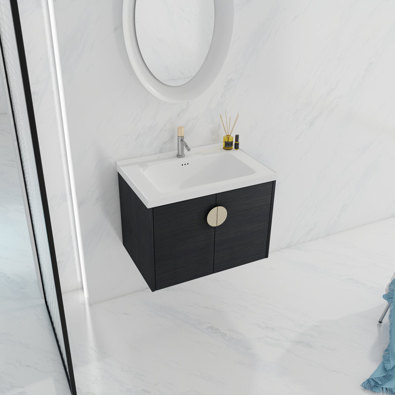 Nadiv 27.8'' Single Bathroom Vanity with Ceramic Top