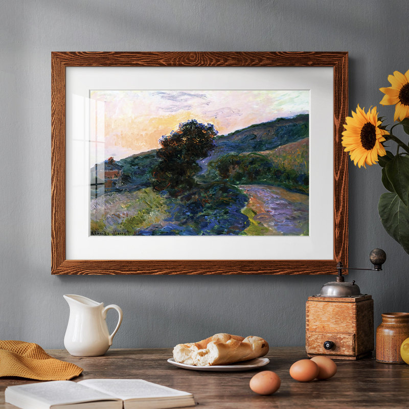 Sunset at Giverny, 1886, reproduction d'art sur papier, Érable, H 22 po x l 32 po x P 1,5 po
