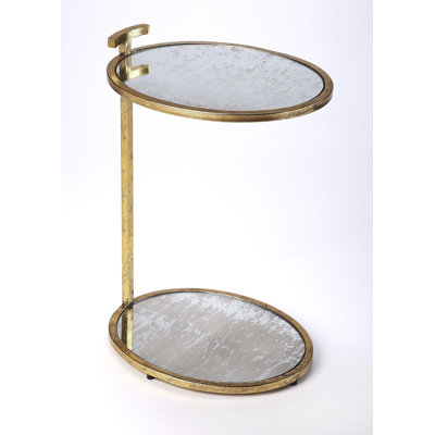 Ciro Metal & Mirrored Side Table