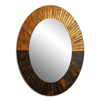 Bronze Brilliance Symetry IV - Abstract Oval Decorative Mirror On Metal